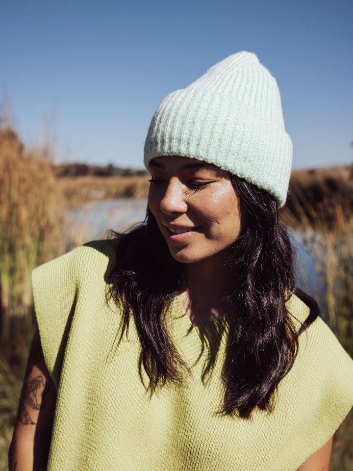 Free People Harbor Marble Ribbed Beanie - Mint - Jayden P Boutique