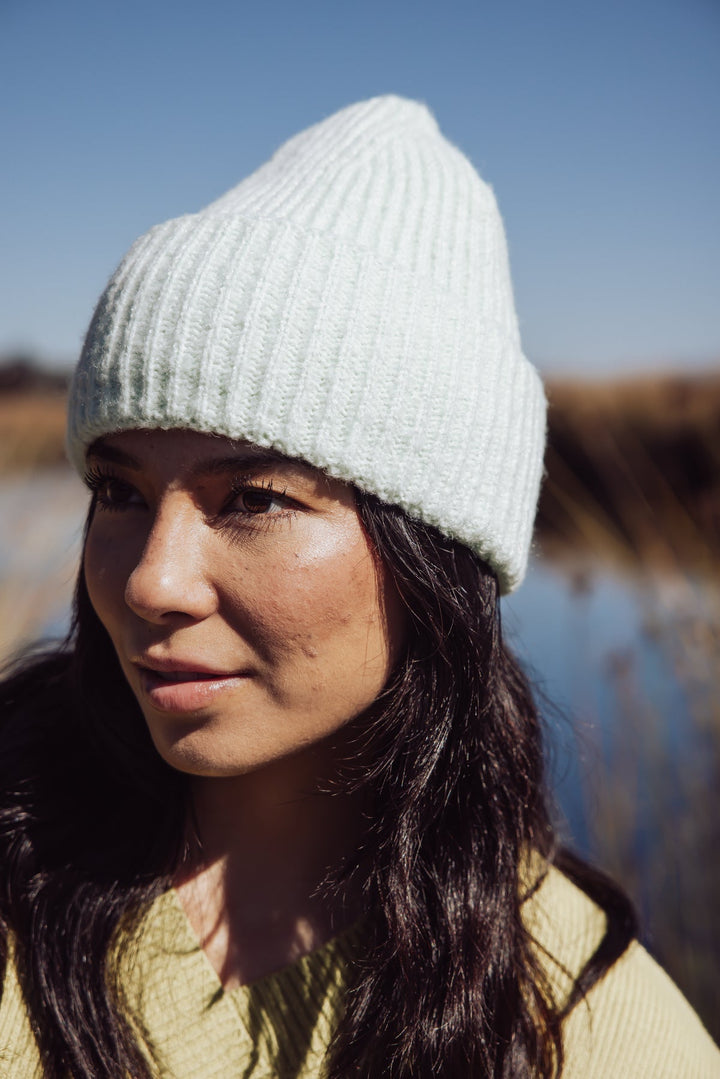 Free People Harbor Marble Ribbed Beanie - Mint - Jayden P Boutique