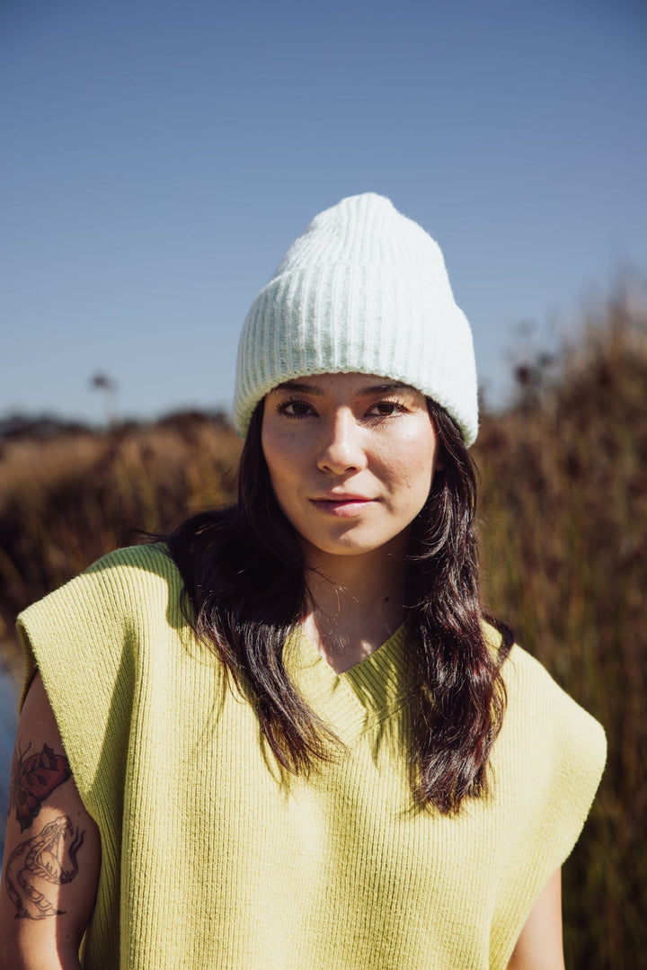 Free People Harbor Marble Ribbed Beanie - Mint - Jayden P Boutique
