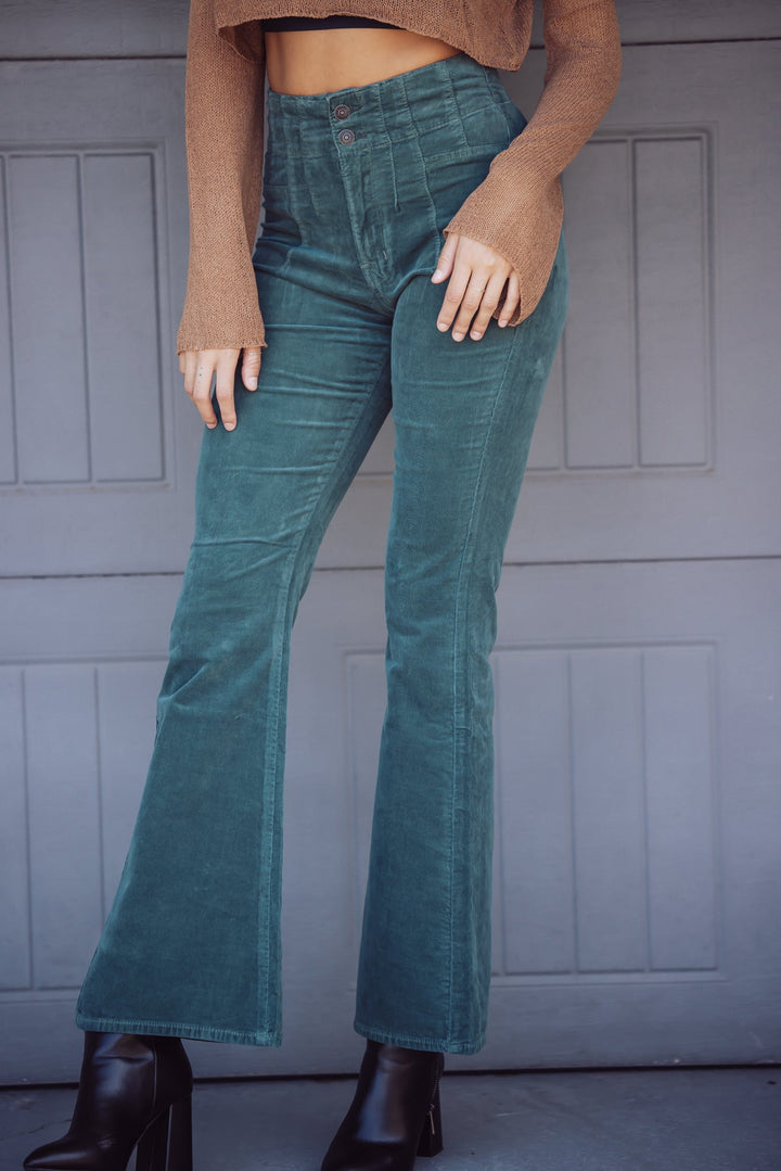 Free People Jayde Corduroy Flare Pants-SALE - Jayden P Boutique