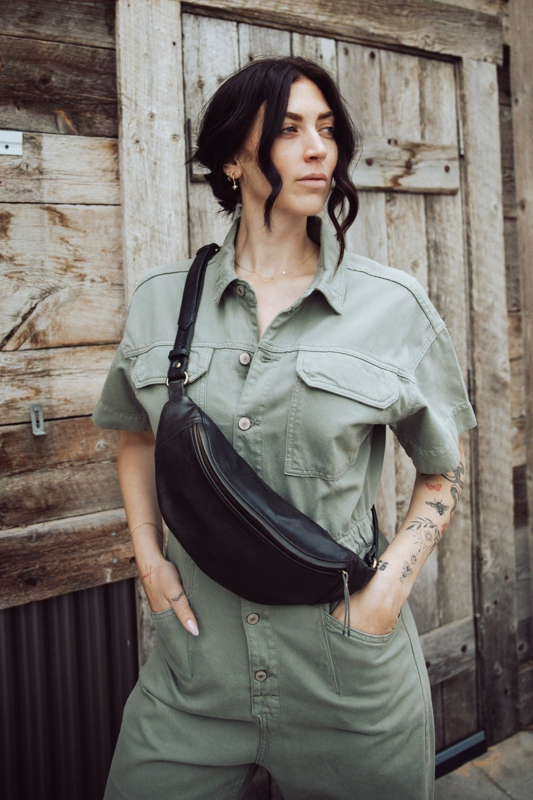 Free People Marci Denim Jumpsuit - Washed Army - Jayden P Boutique