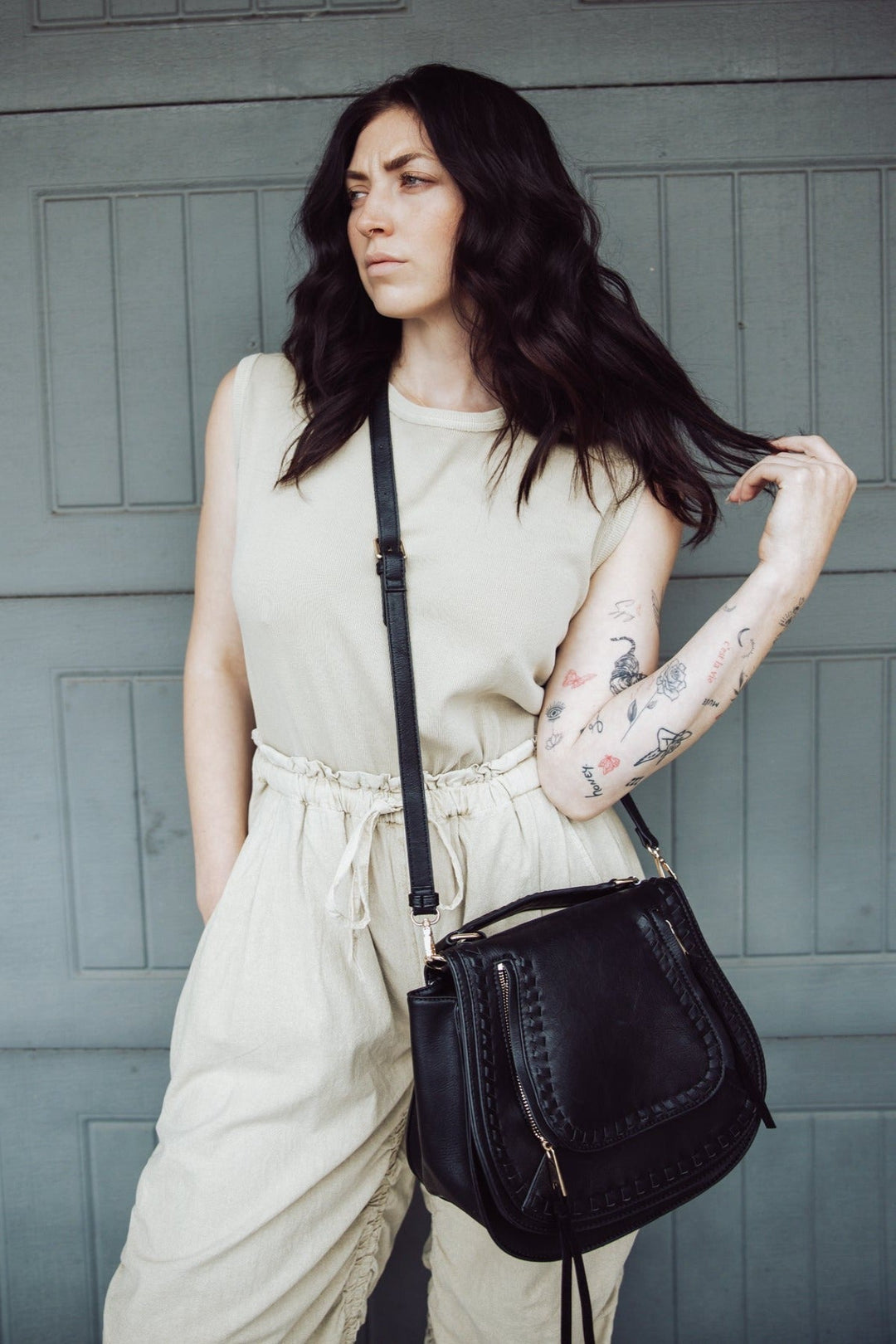 Free People Mixed Media One Piece Jumpsuit - Sand Jam - Jayden P Boutique