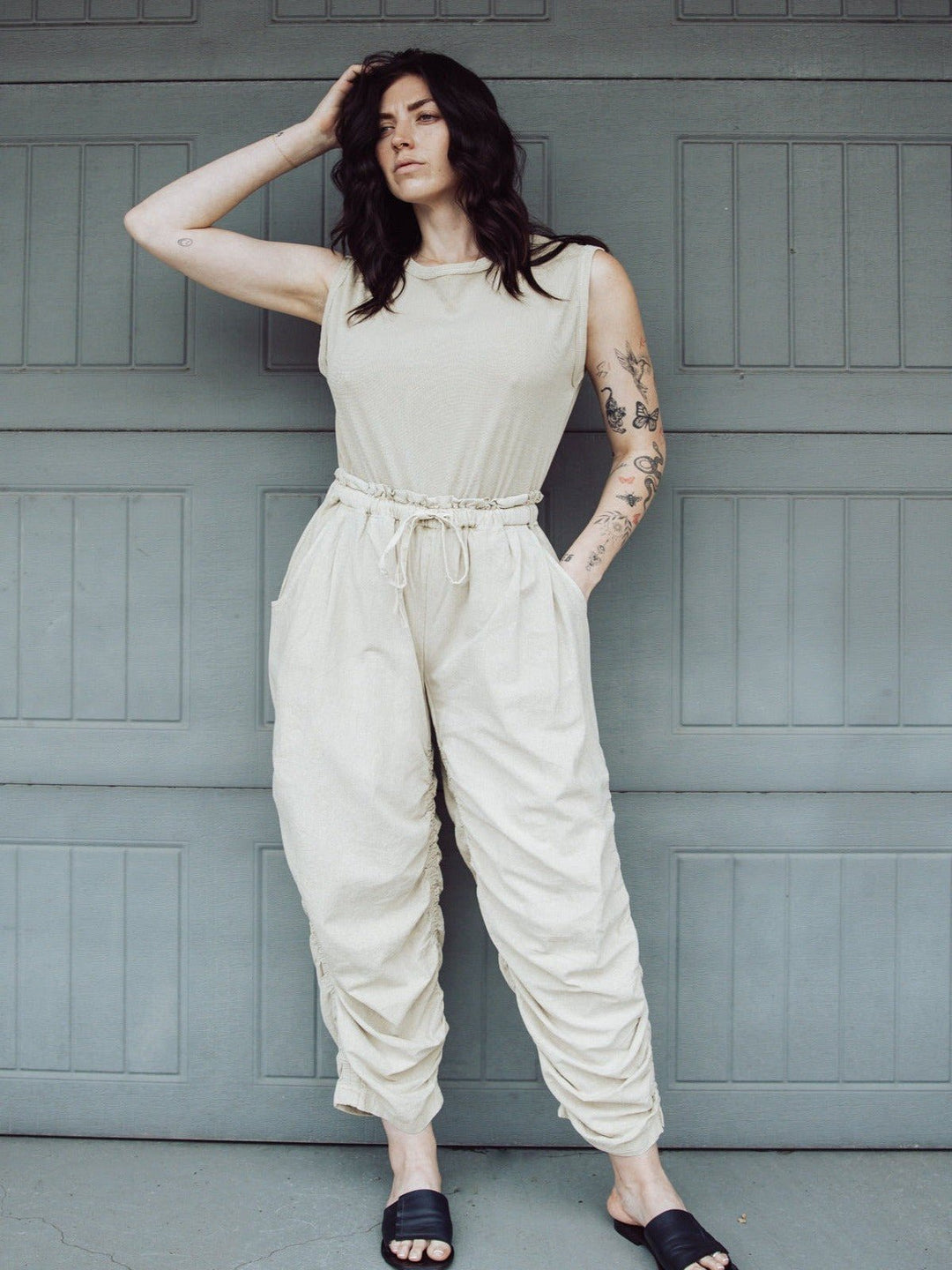 Free People Mixed Media One Piece Jumpsuit - Sand Jam - Jayden P Boutique