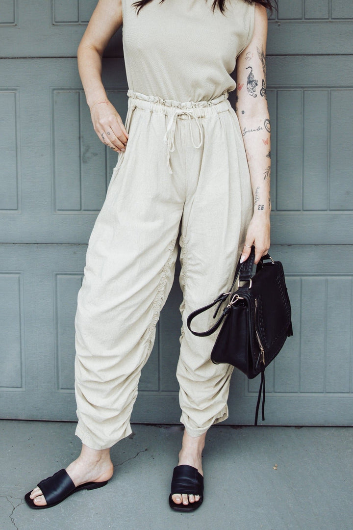 Free People Mixed Media One Piece Jumpsuit - Sand Jam - Jayden P Boutique