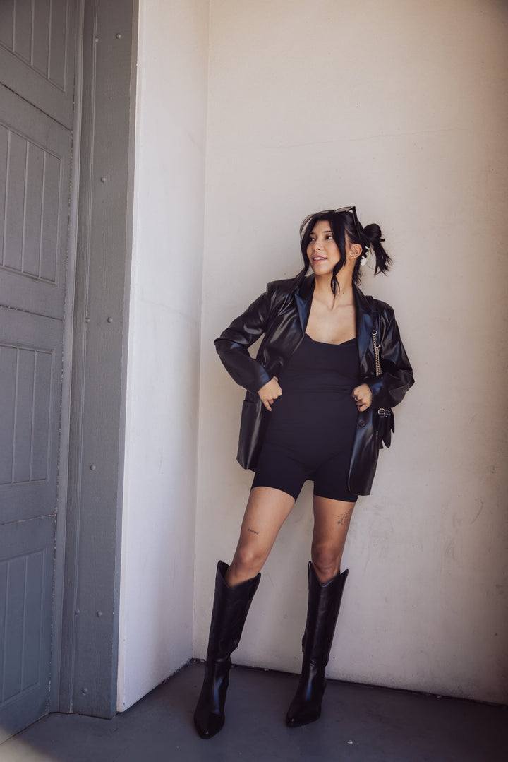 Free People One To Watch Slip Romper - Black - Jayden P Boutique