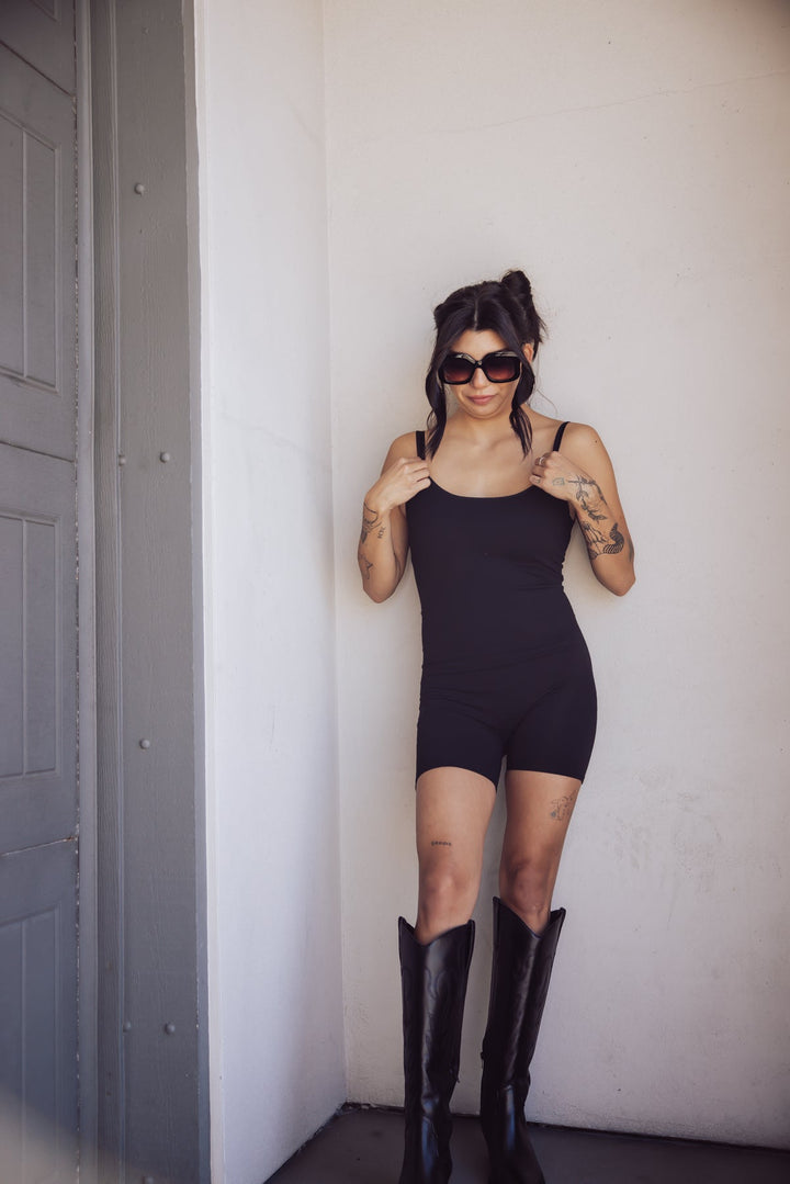 Free People One To Watch Slip Romper - Black - Jayden P Boutique