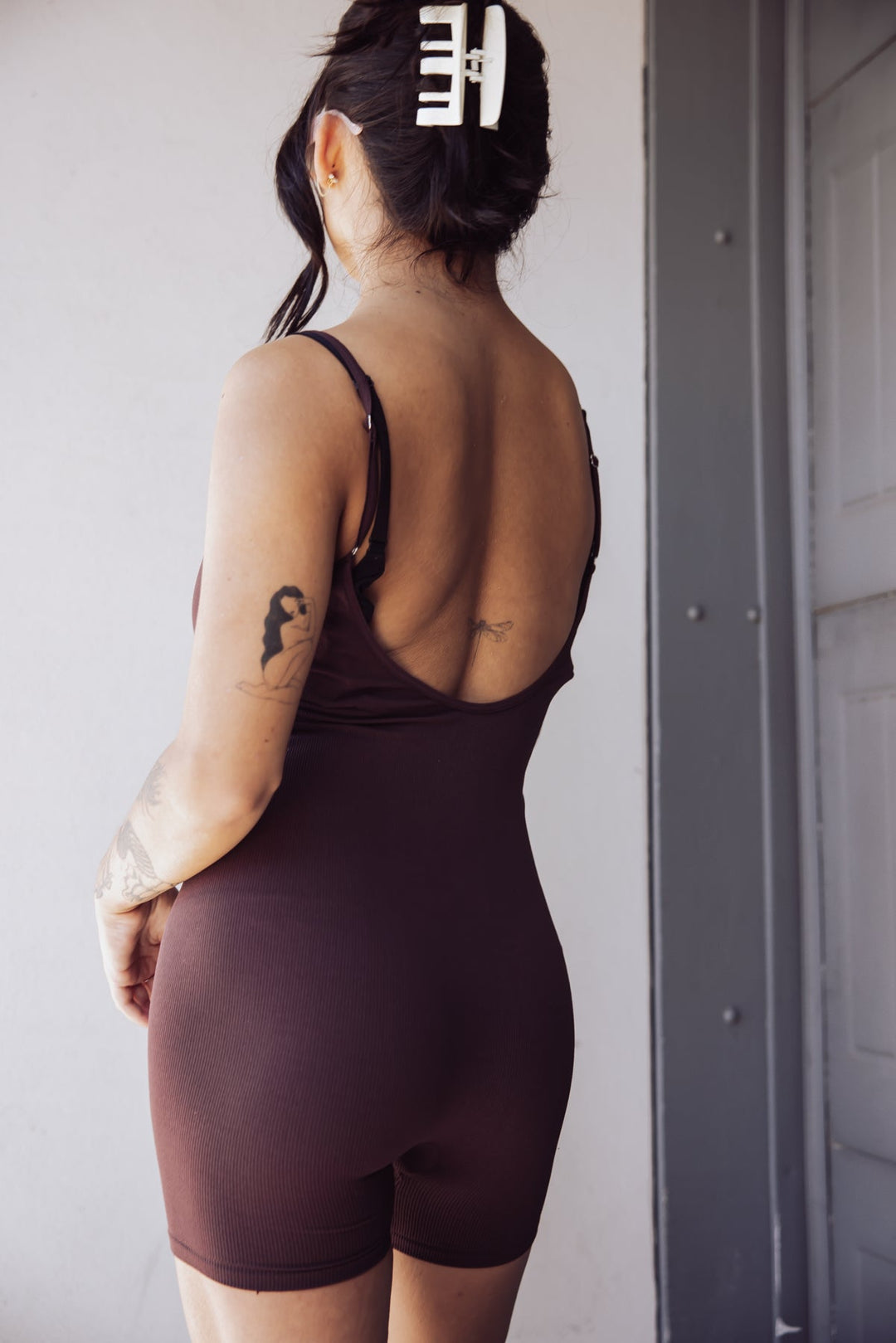 Free People One To Watch Slip Romper - Chocolate - Jayden P Boutique