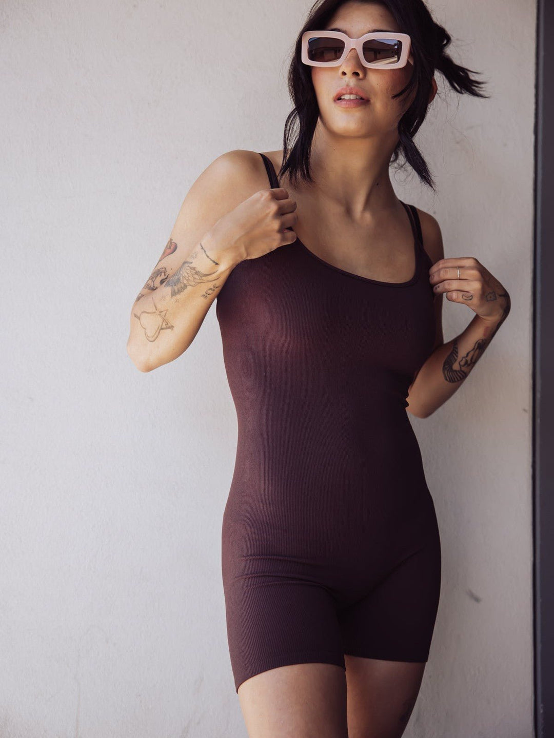 Free People One To Watch Slip Romper - Chocolate - Jayden P Boutique