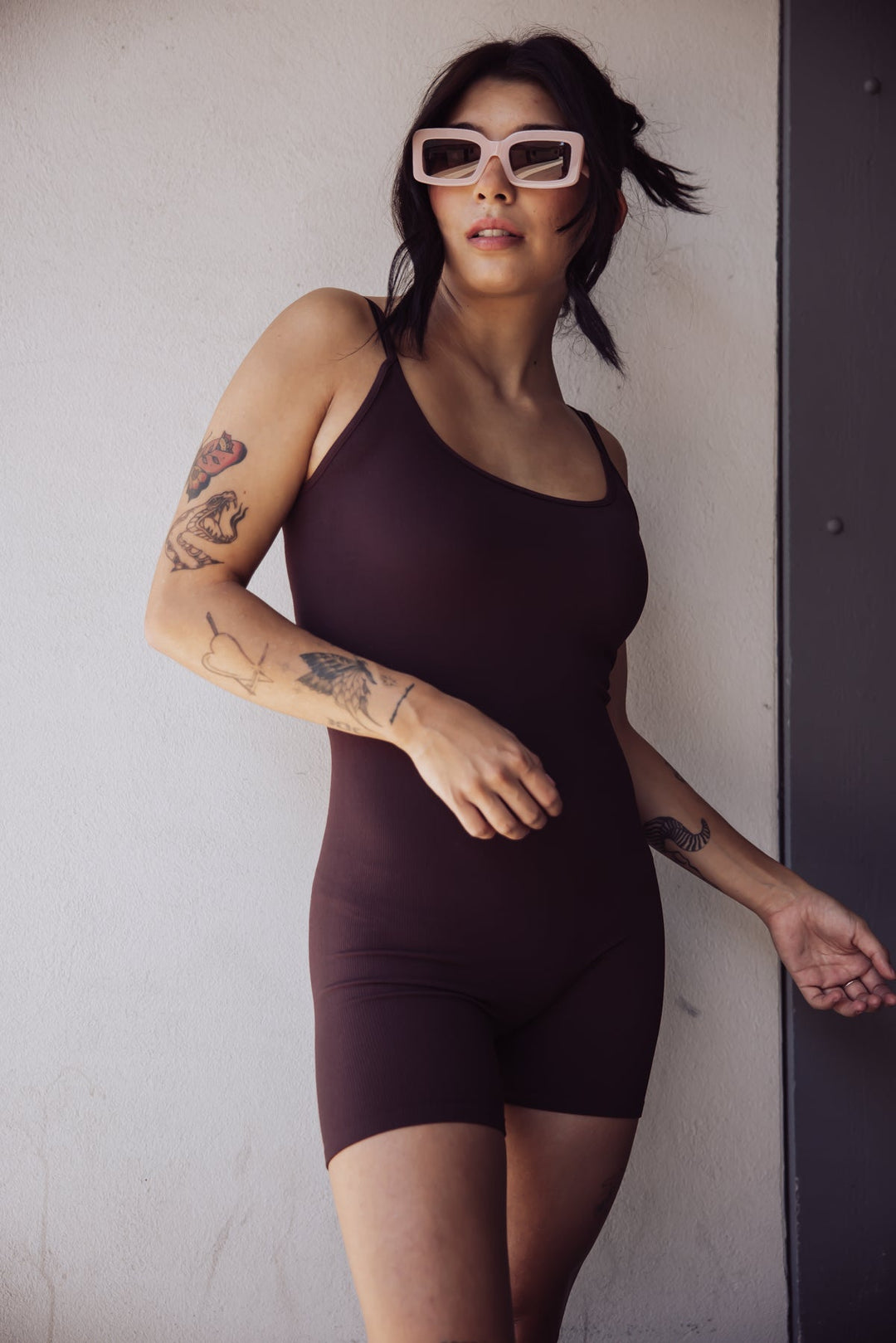 Free People One To Watch Slip Romper - Chocolate - Jayden P Boutique
