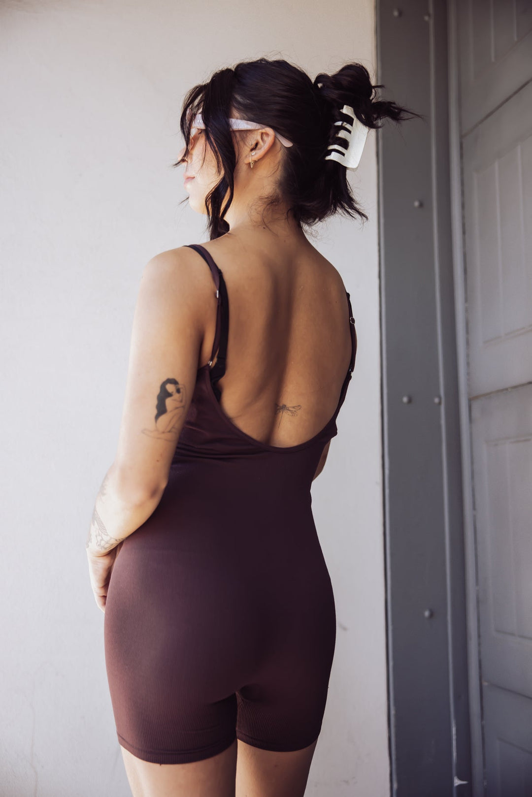 Free People One To Watch Slip Romper - Chocolate - Jayden P Boutique