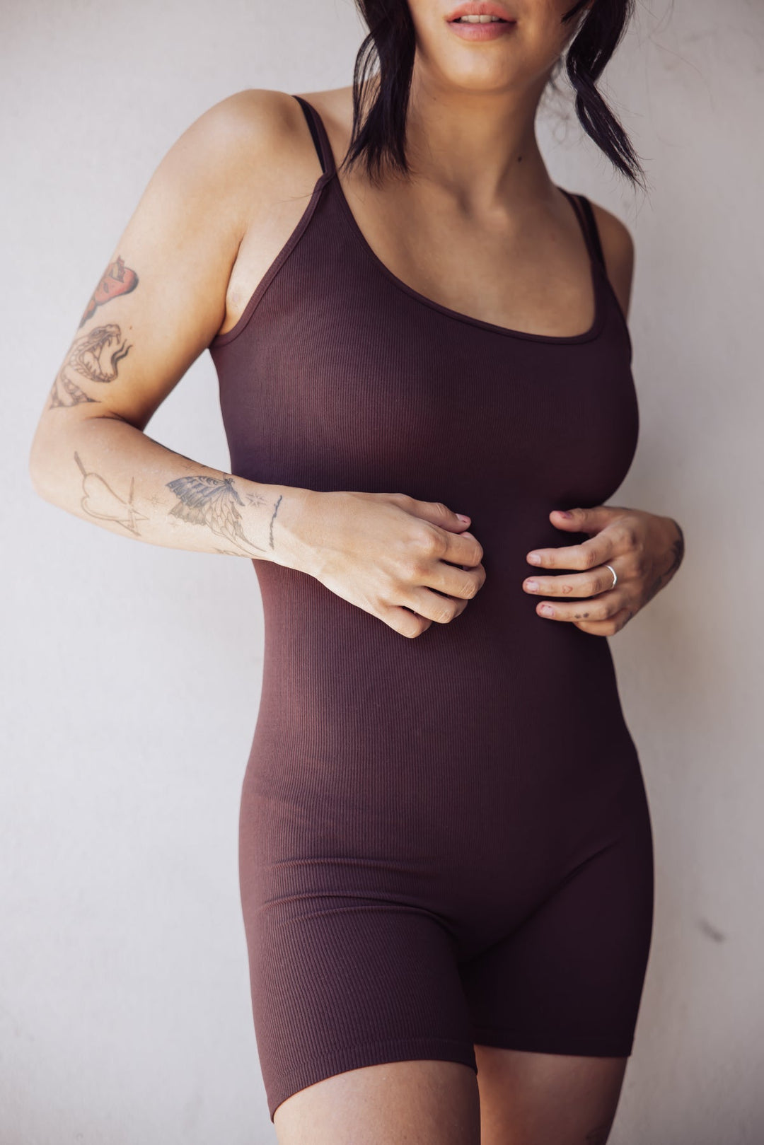 Free People One To Watch Slip Romper - Chocolate - Jayden P Boutique