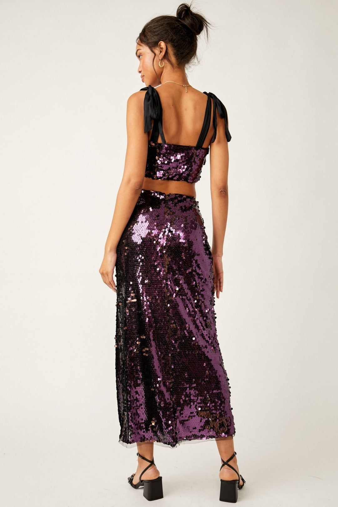 Free People Star Bright Sequin Maxi Skirt - Purple - Jayden P Boutique