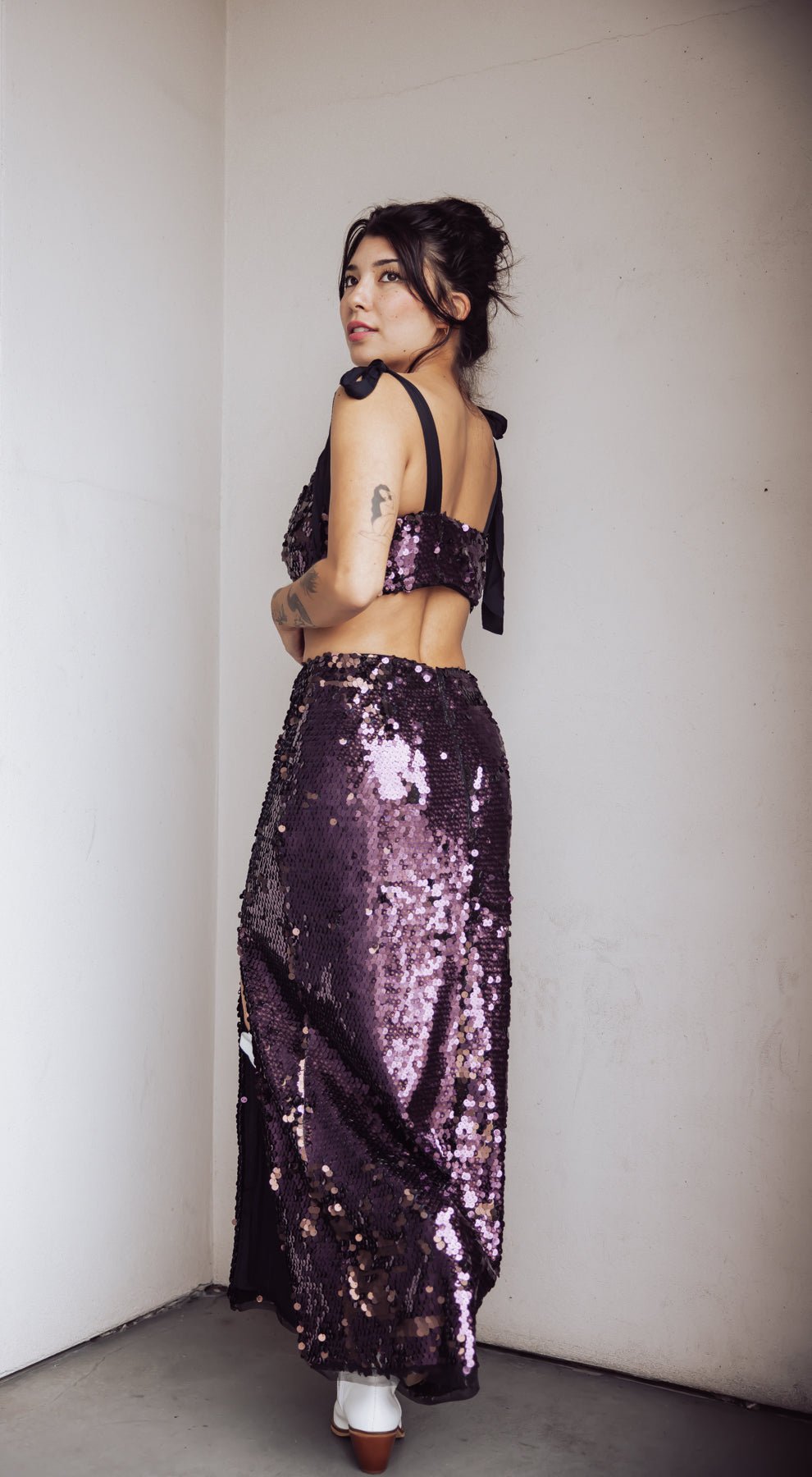 Free People Star Bright Sequin Maxi Skirt - Purple - Jayden P Boutique