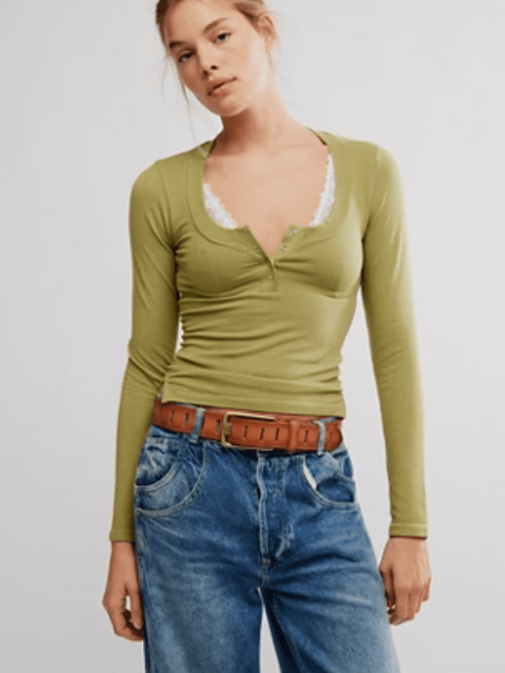 FREE PEOPLE - Wide Awake Layering Long Sleeve - Jayden P Boutique