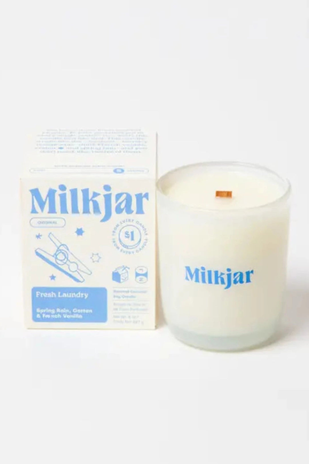 Fresh Laundry - Rain, Cotton & Vanilla Coconut Soy Candle - 8 Oz - Jayden P Boutique