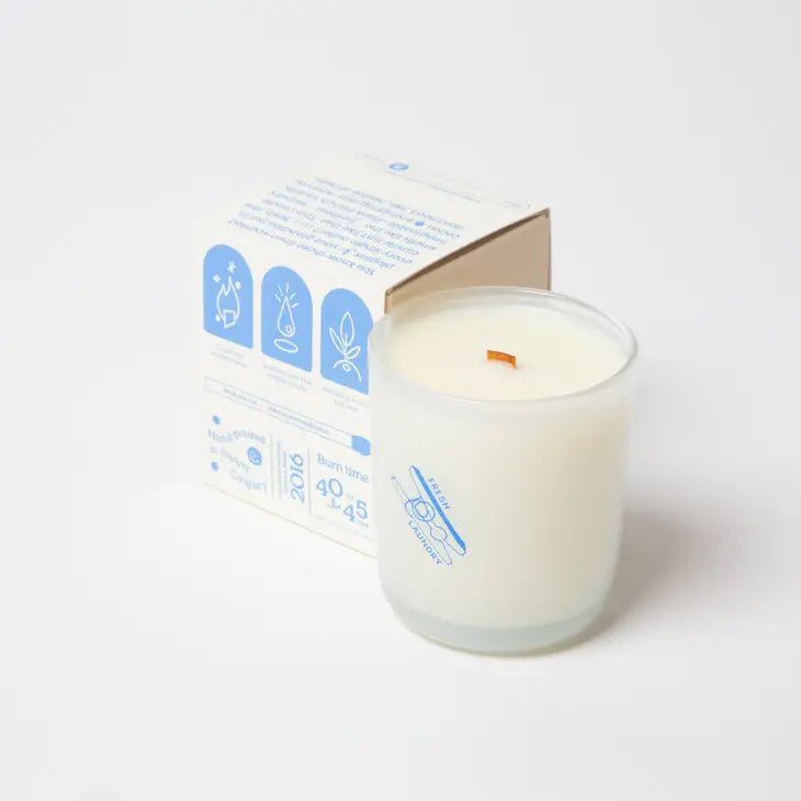 Fresh Laundry - Rain, Cotton & Vanilla Coconut Soy Candle - 8 Oz - Jayden P Boutique