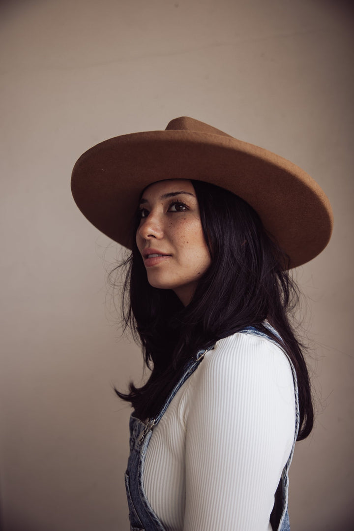 Gigi Pip Amelia Pencil Brim Fedora - Brown - Jayden P Boutique