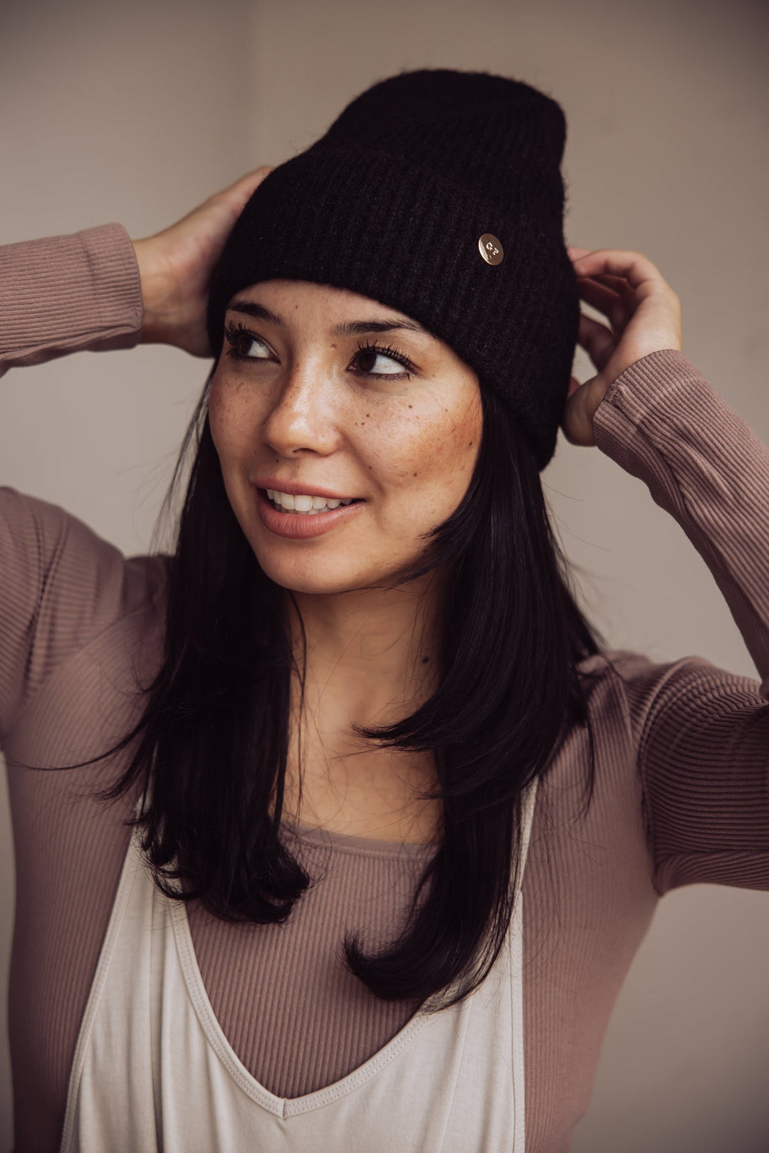 Gigi Pip Collins Knit Beanie - Black - Jayden P Boutique