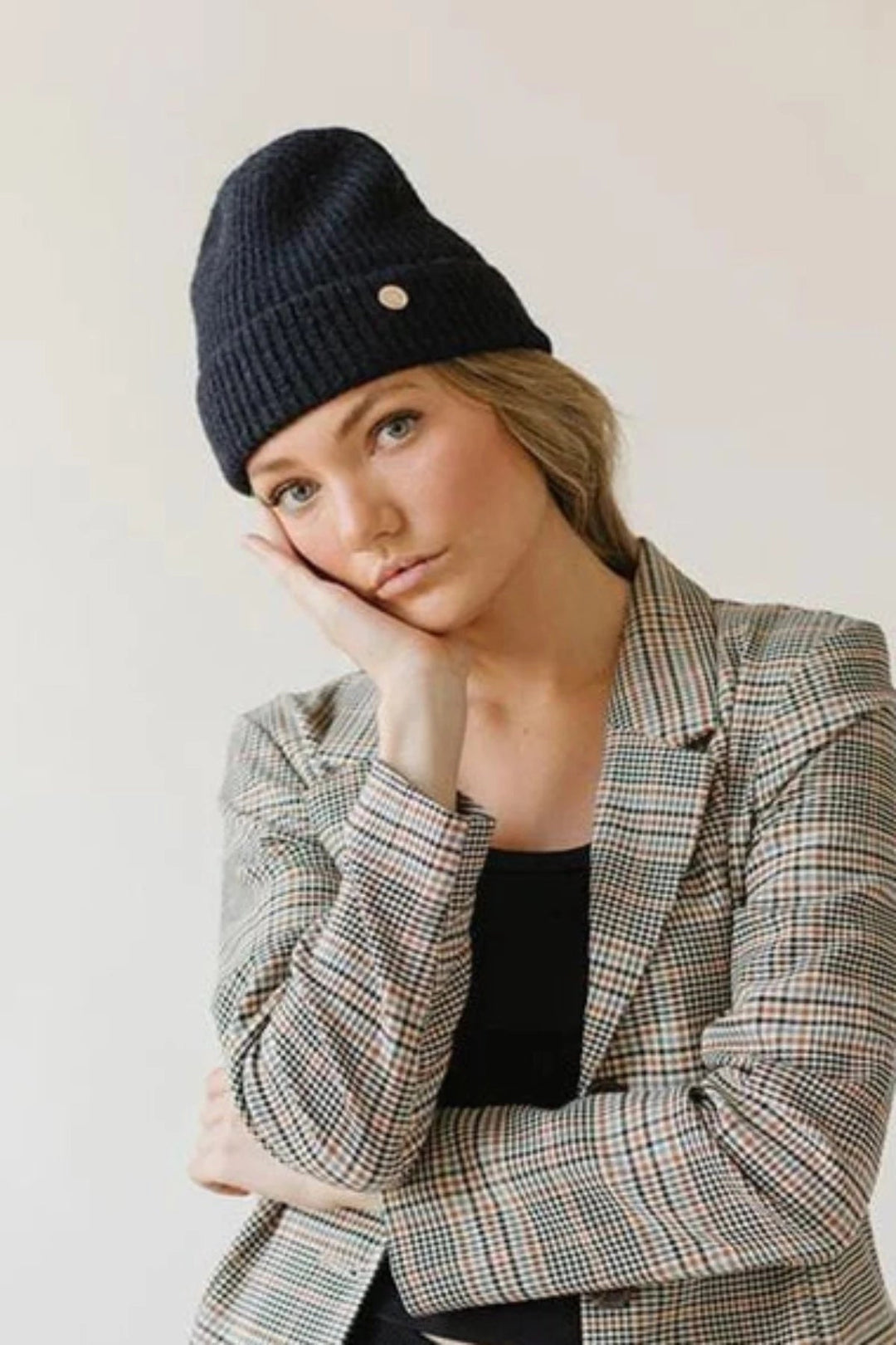 Gigi Pip Collins Knit Beanie - Midnight - Jayden P Boutique