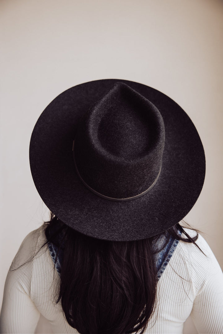 Gigi Pip Rowan Wide Brim Fedora - Charcoal - Jayden P Boutique