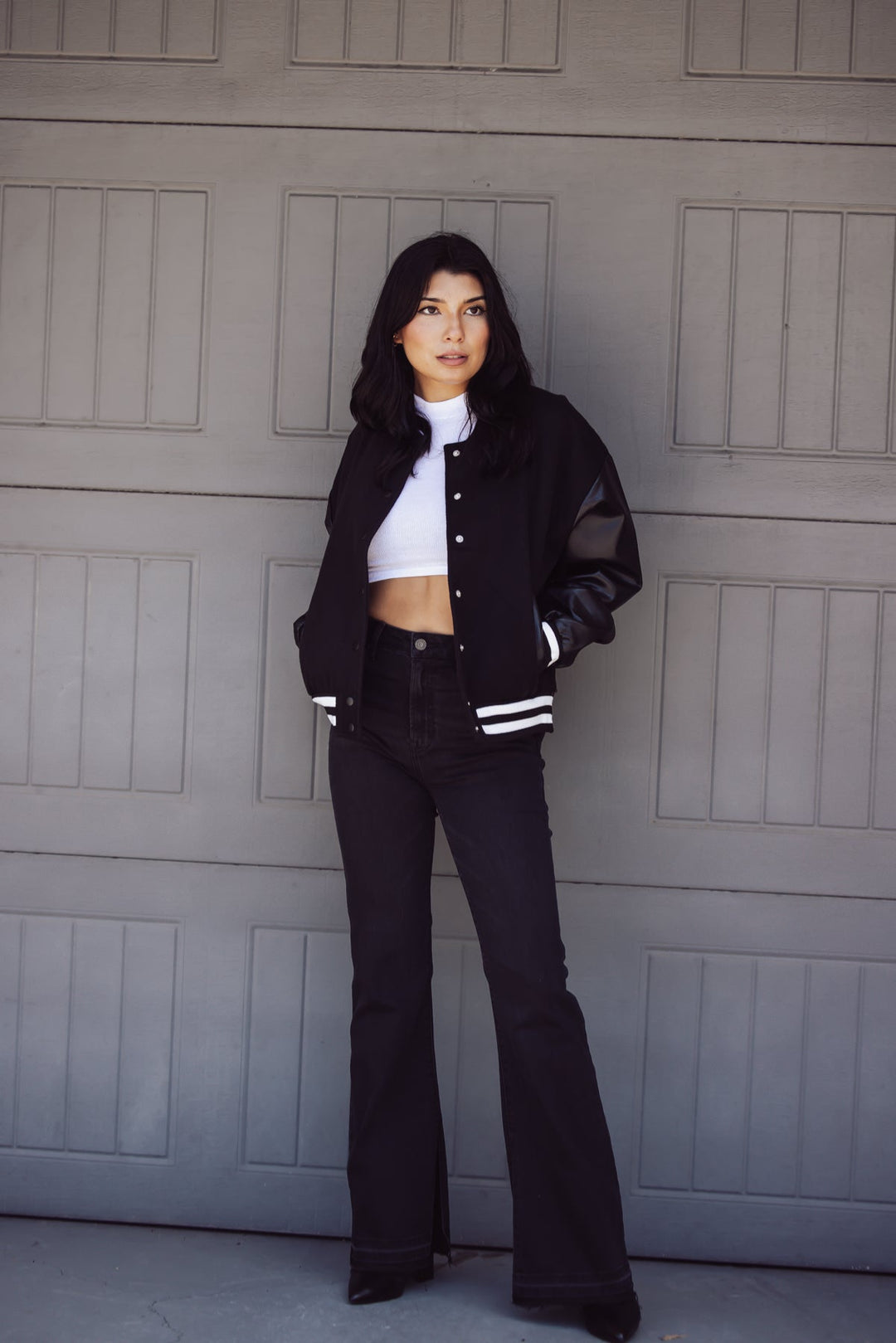 HIDDEN JEANS Happi Side Slit Flare Jeans - Black - Jayden P Boutique