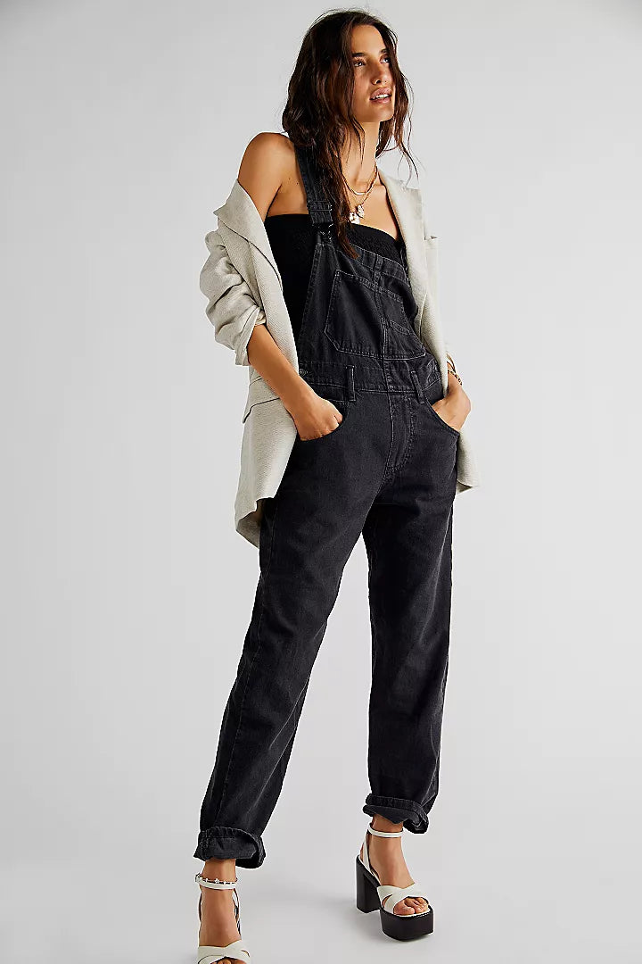 Jayden P Boutique - FREE PEOPLE - Ziggy Denim Overalls - X-SMALL / Mineral Black