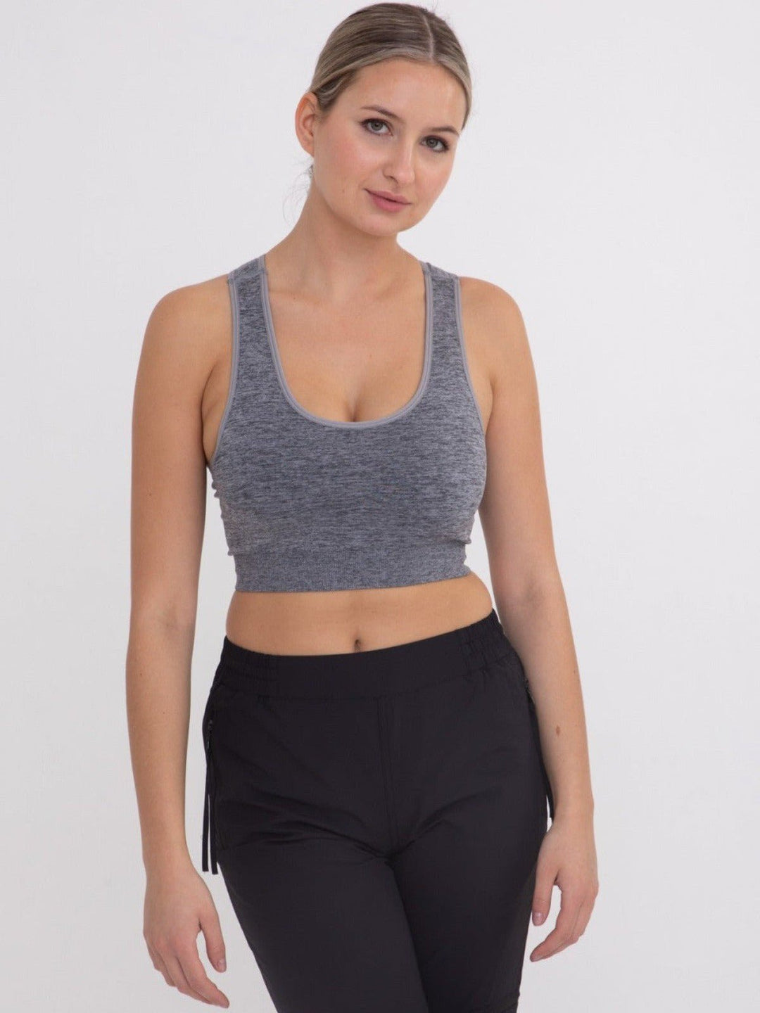 Jen Racerback Sports Bra - Grey SALE - Jayden P Boutique
