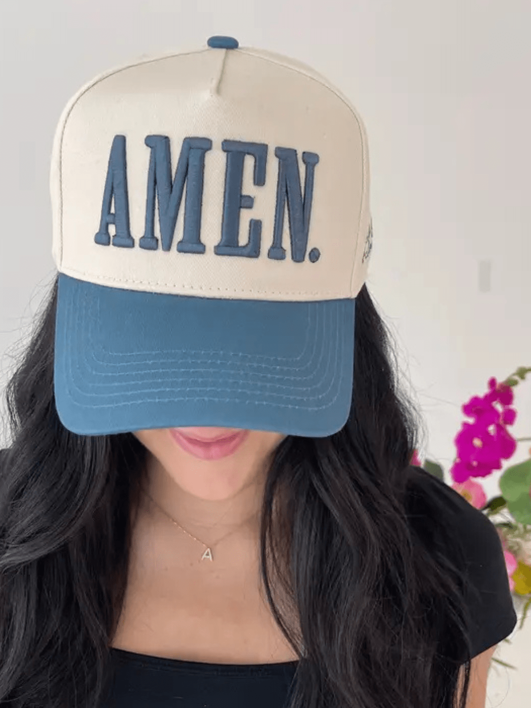 KENZKUSTOMZ - Amen. - Slate Blue Vintage Trucker Hat - Jayden P Boutique