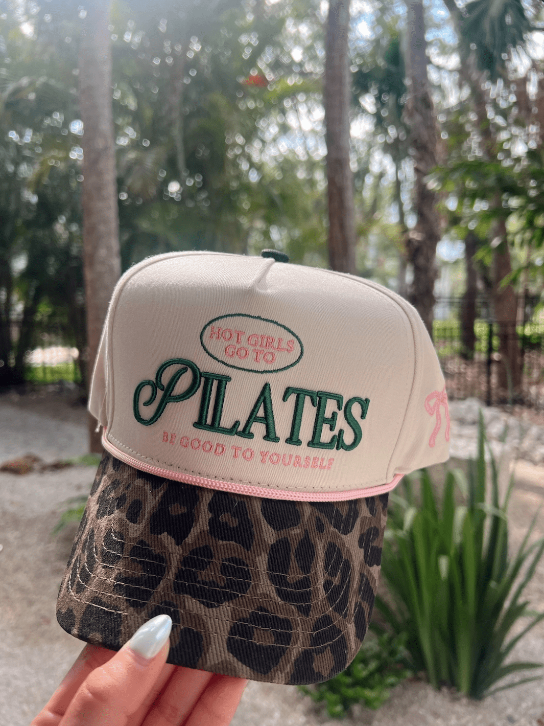 KENZKUSTOMZ Hot Girls Go To Pilates Trucker Hat in Cheetah Print — Athleisure Accessories | Jayden P Boutique