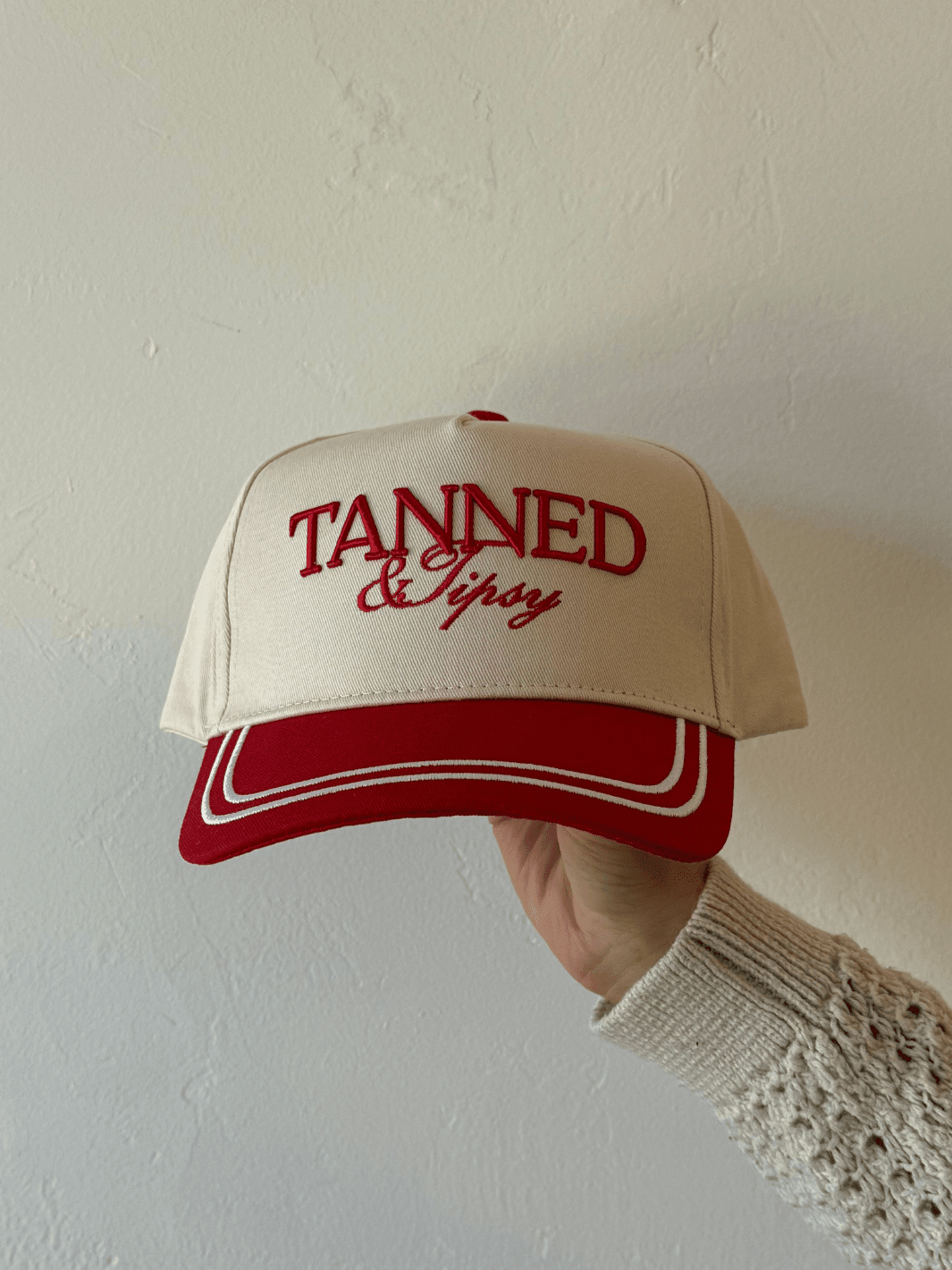 KENZKUSTOMZ - Tanned &amp; Tipsy Red Vintage Trucker Hat - Jayden P Boutique
