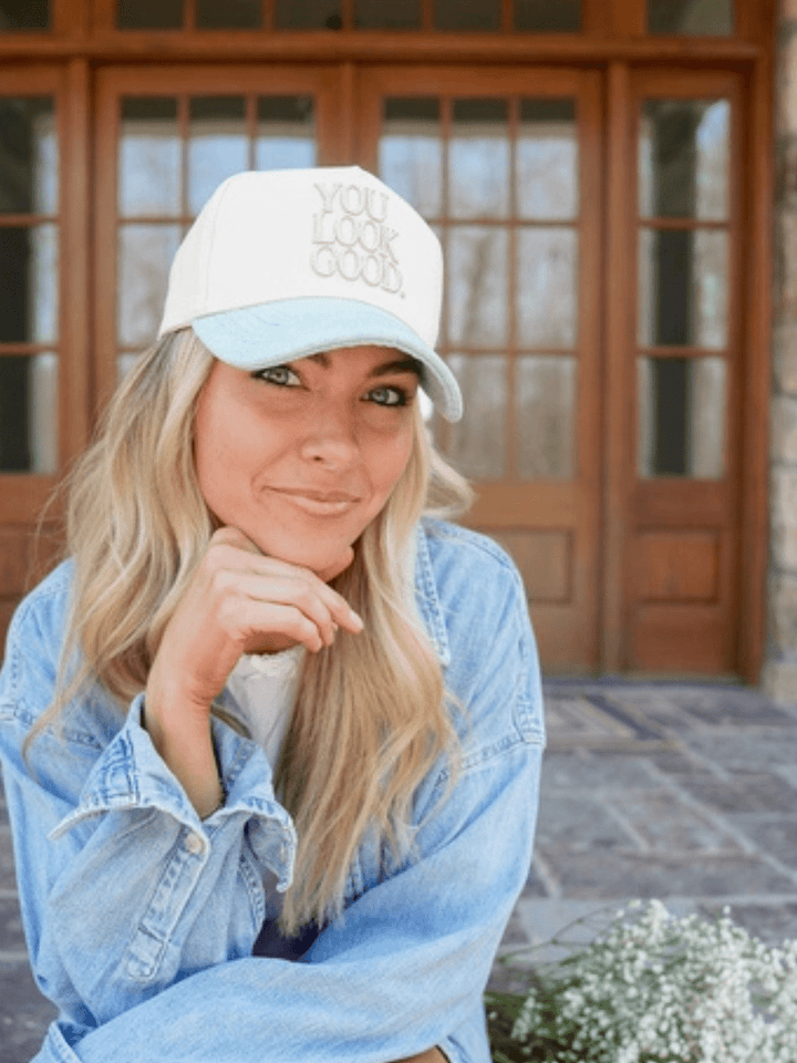 KENZKUSTOMZ - You Look Good - Denim Vintage Trucker Hat - Jayden P Boutique