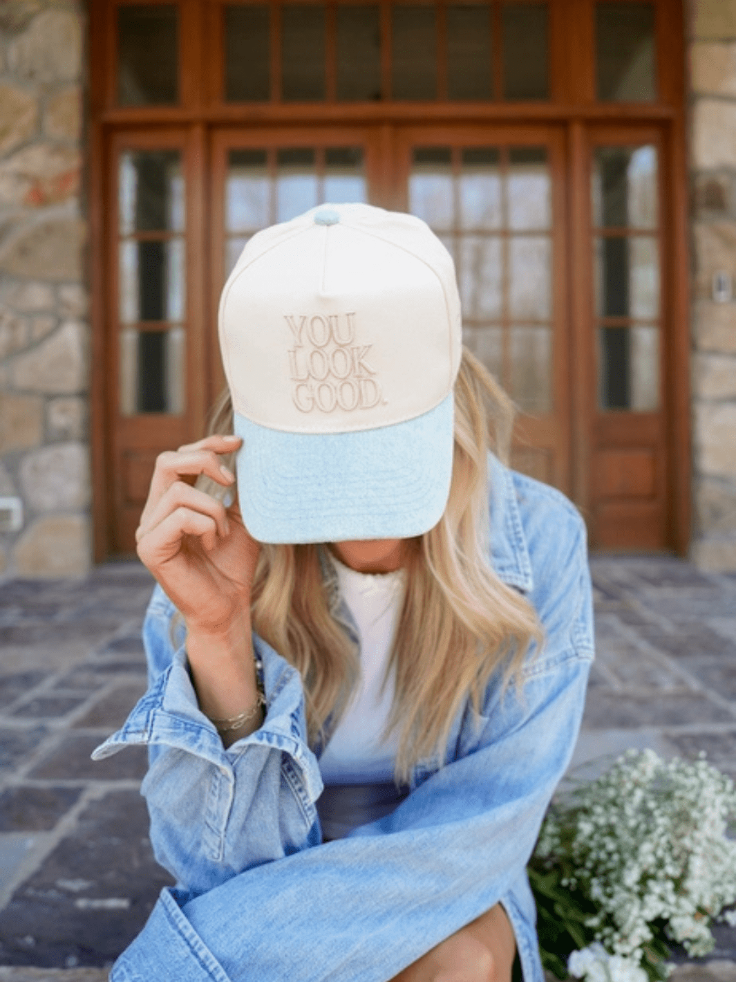 KENZKUSTOMZ - You Look Good - Denim Vintage Trucker Hat - Jayden P Boutique