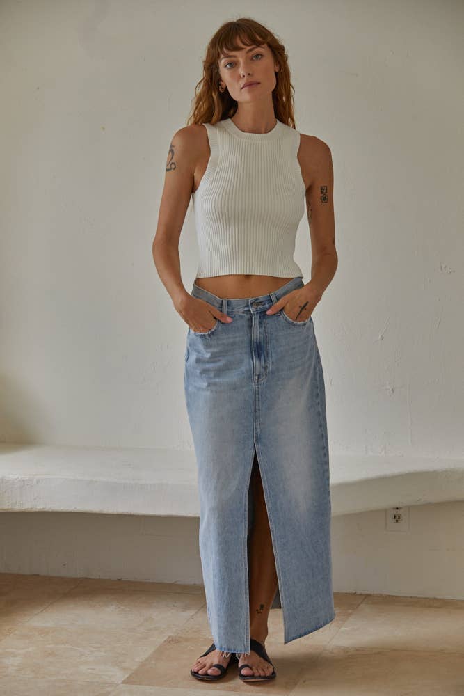 Kinsley Sleeveless Sweater Crop Top - Jayden P Boutique