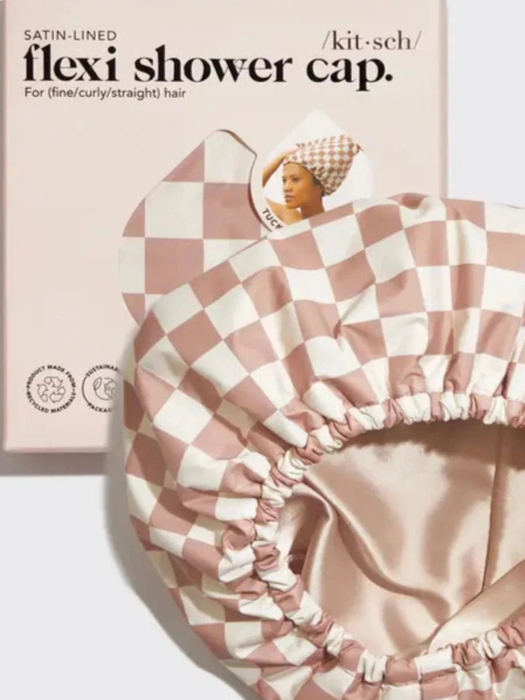 Kitsch Satin Lined Flexi Shower Cap - Jayden P Boutique