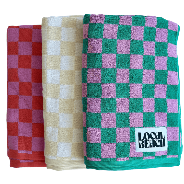 Local Beach Checker Beach &amp; Bath Towels - Jayden P Boutique