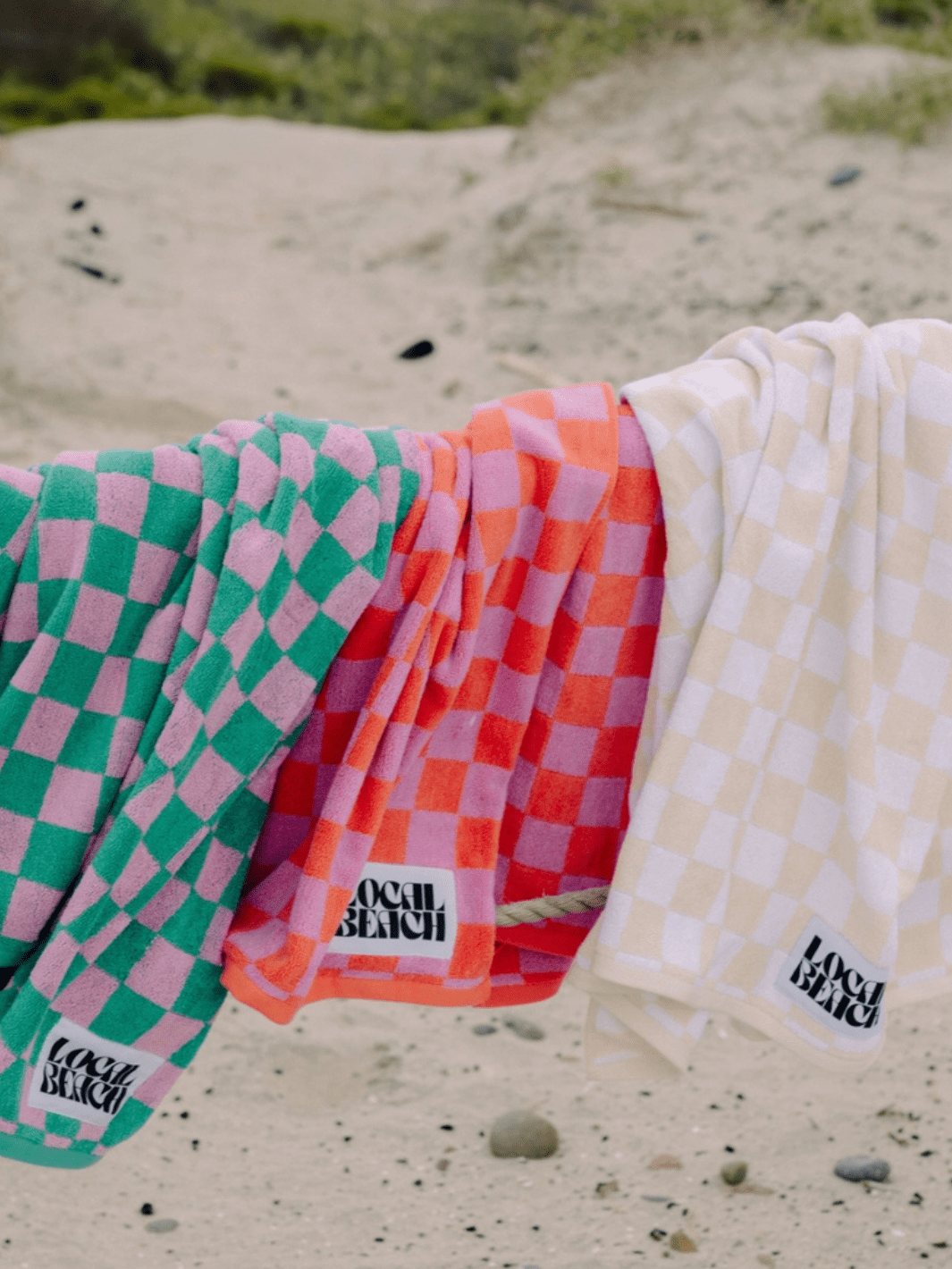 Local Beach Checker Beach &amp; Bath Towels - Jayden P Boutique