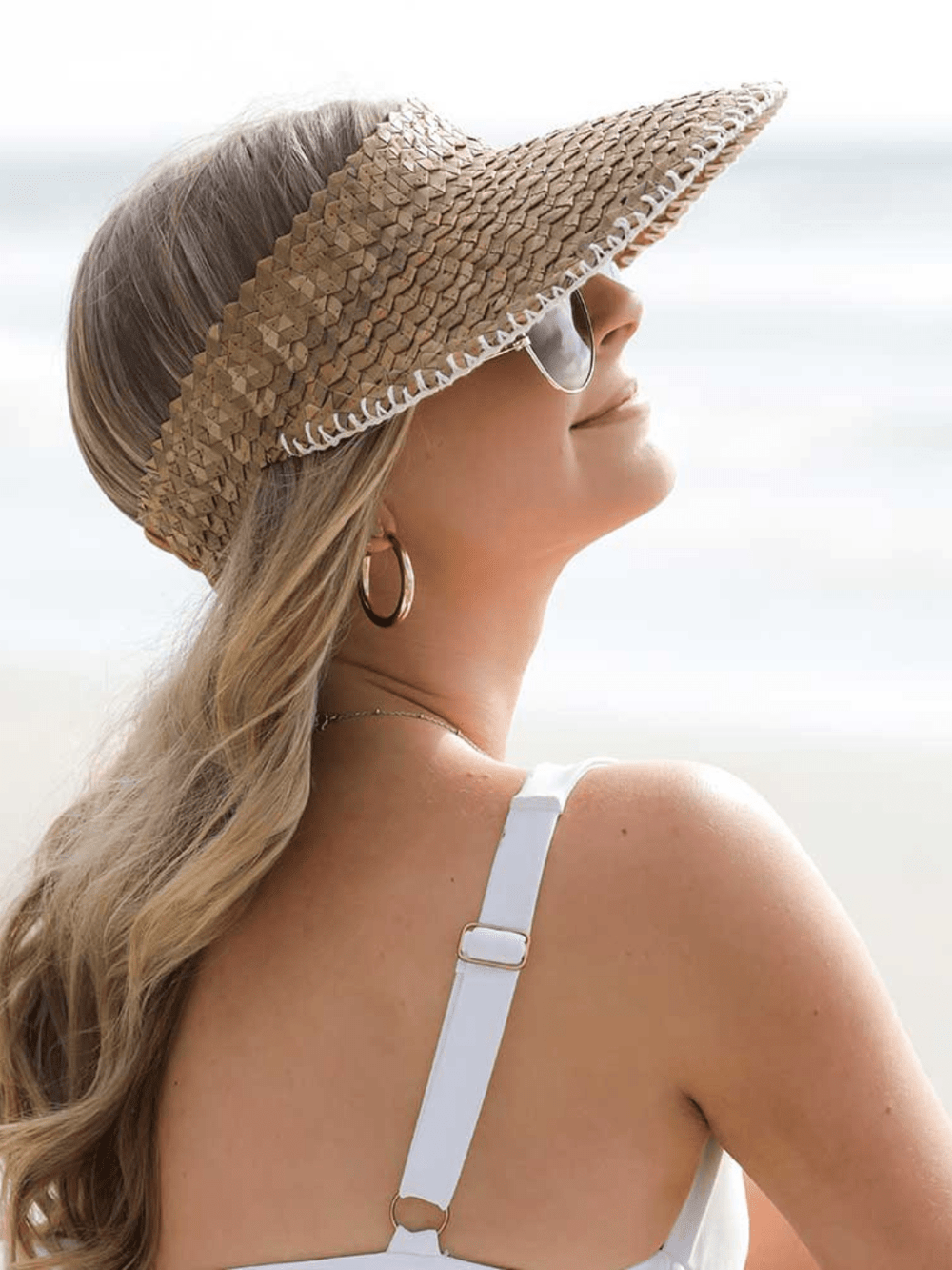 Local Beach Playa Crochet Straw Visor Hat - Jayden P Boutique