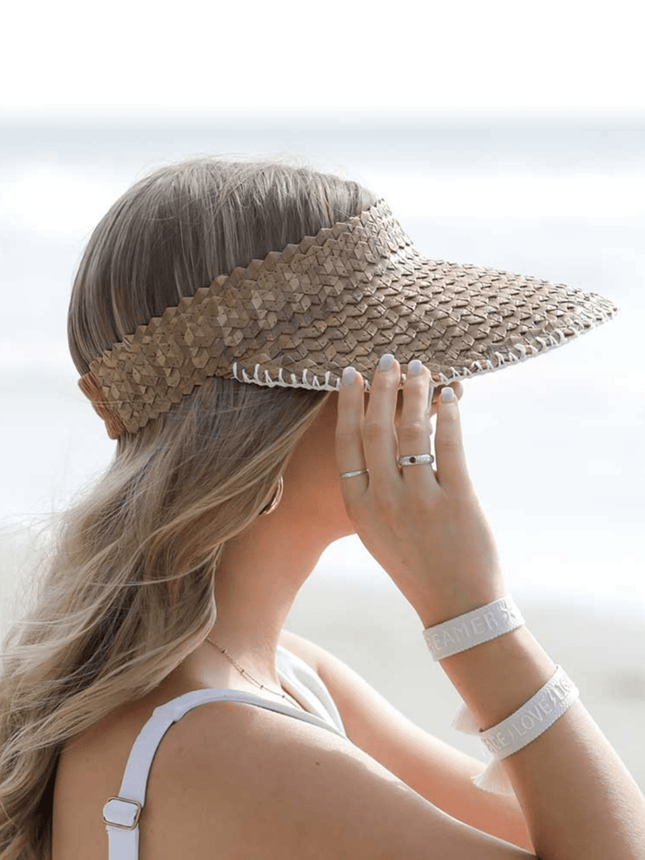 Local Beach Playa Crochet Straw Visor Hat - Jayden P Boutique