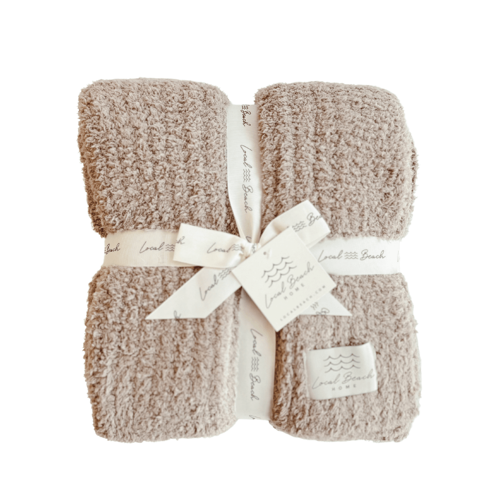 Local Beach - Solid Ribbed Luxe Home Cozy Blanket - Jayden P Boutique