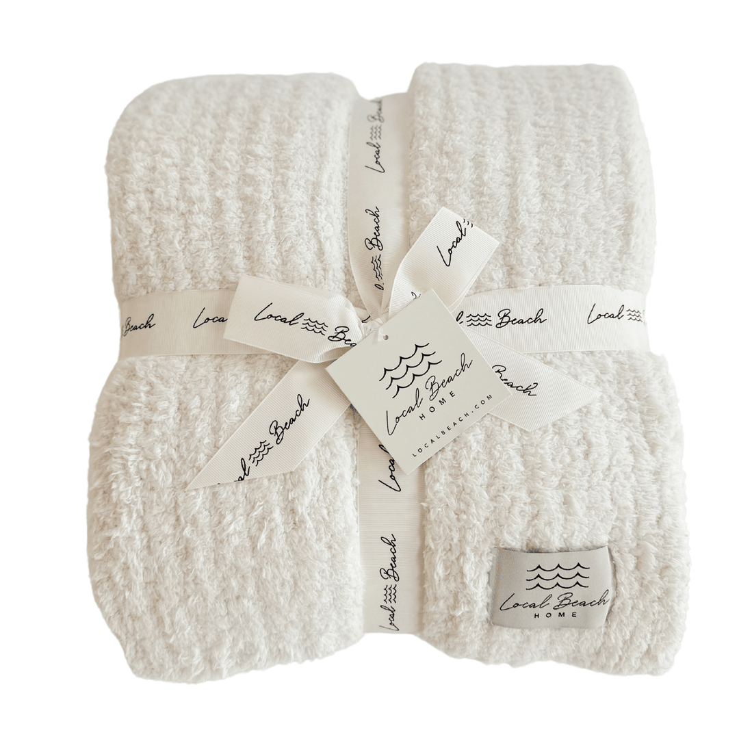 Local Beach - Solid Ribbed Luxe Home Cozy Blanket - Jayden P Boutique
