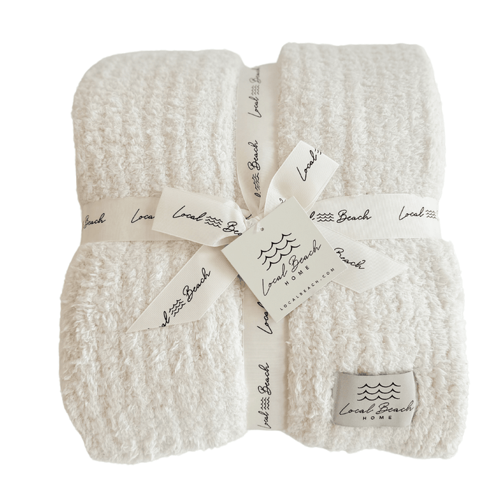 Local Beach - Solid Ribbed Luxe Home Cozy Blanket - Jayden P Boutique