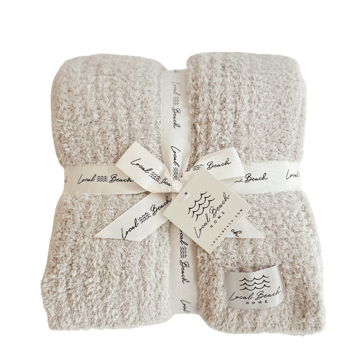 Local Beach - Solid Ribbed Luxe Home Cozy Blanket - Jayden P Boutique