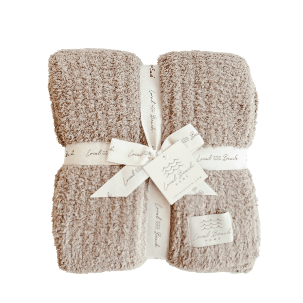 Local Beach - Solid Ribbed Luxe Home Cozy Blanket - Jayden P Boutique