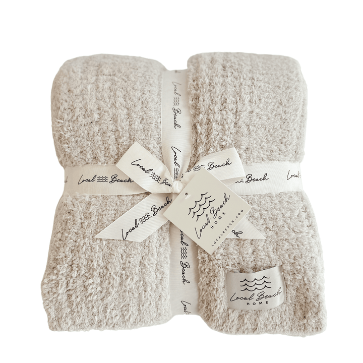 Local Beach - Solid Ribbed Luxe Home Cozy Blanket - Jayden P Boutique