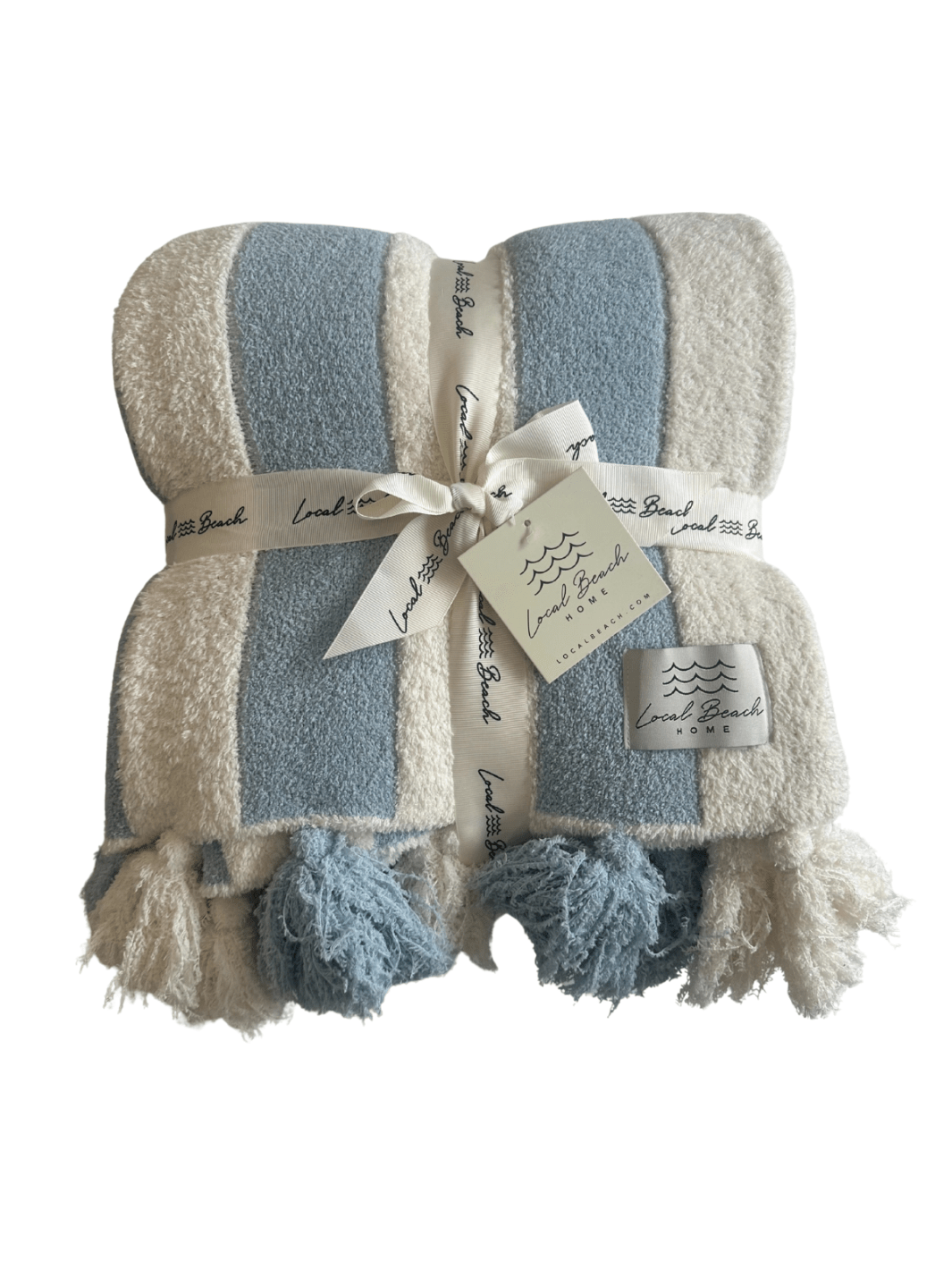 Local Beach Striped Luxe Home Blanket with Tassels - Jayden P Boutique