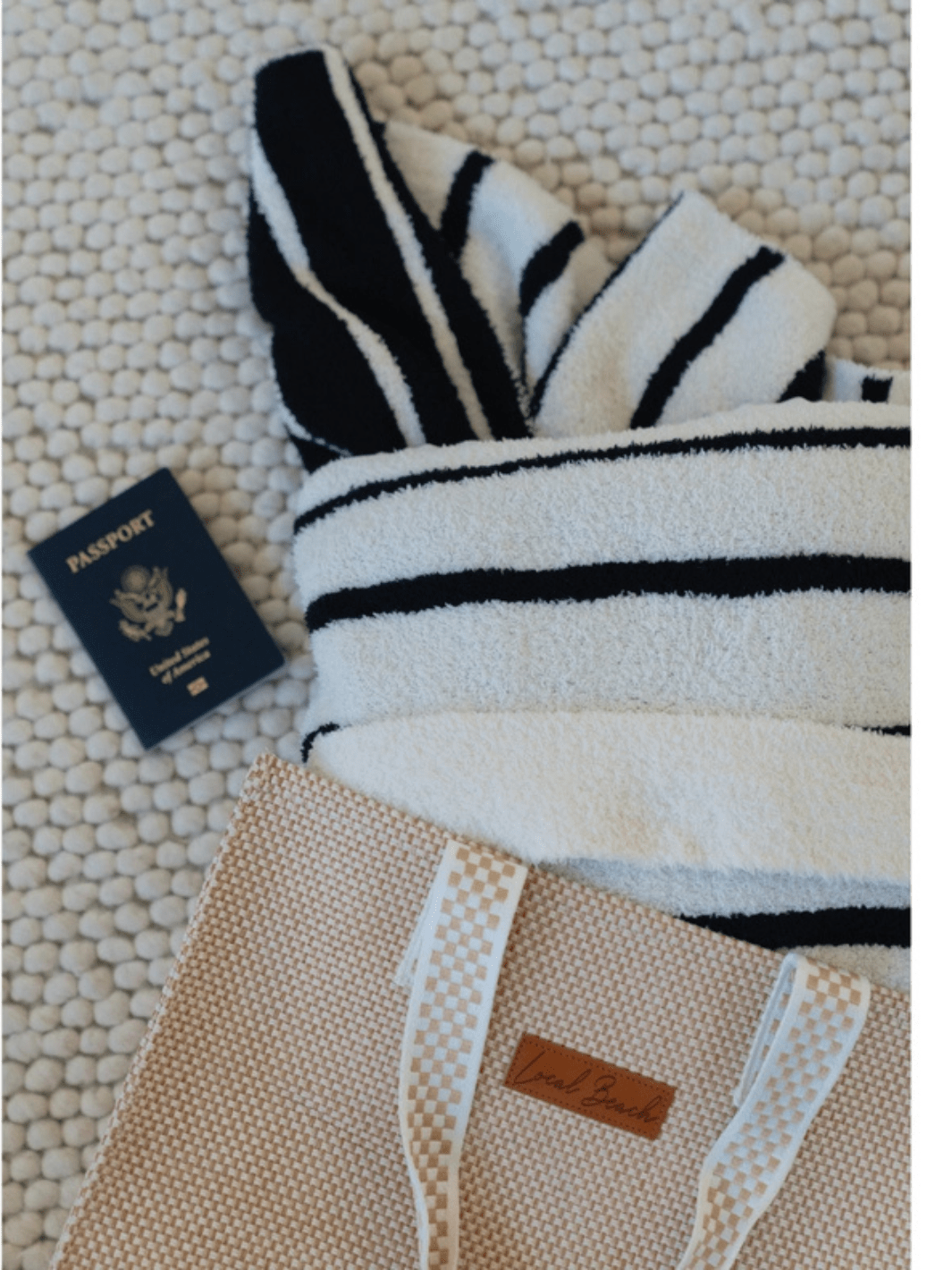 Local Beach - The Stripe Cozy Travel Blanket - Jayden P Boutique