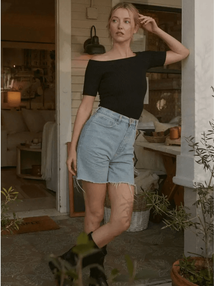 Mable Shaper Fit Off - Shoulder Rib Knit Bodysuit - Jayden P Boutique