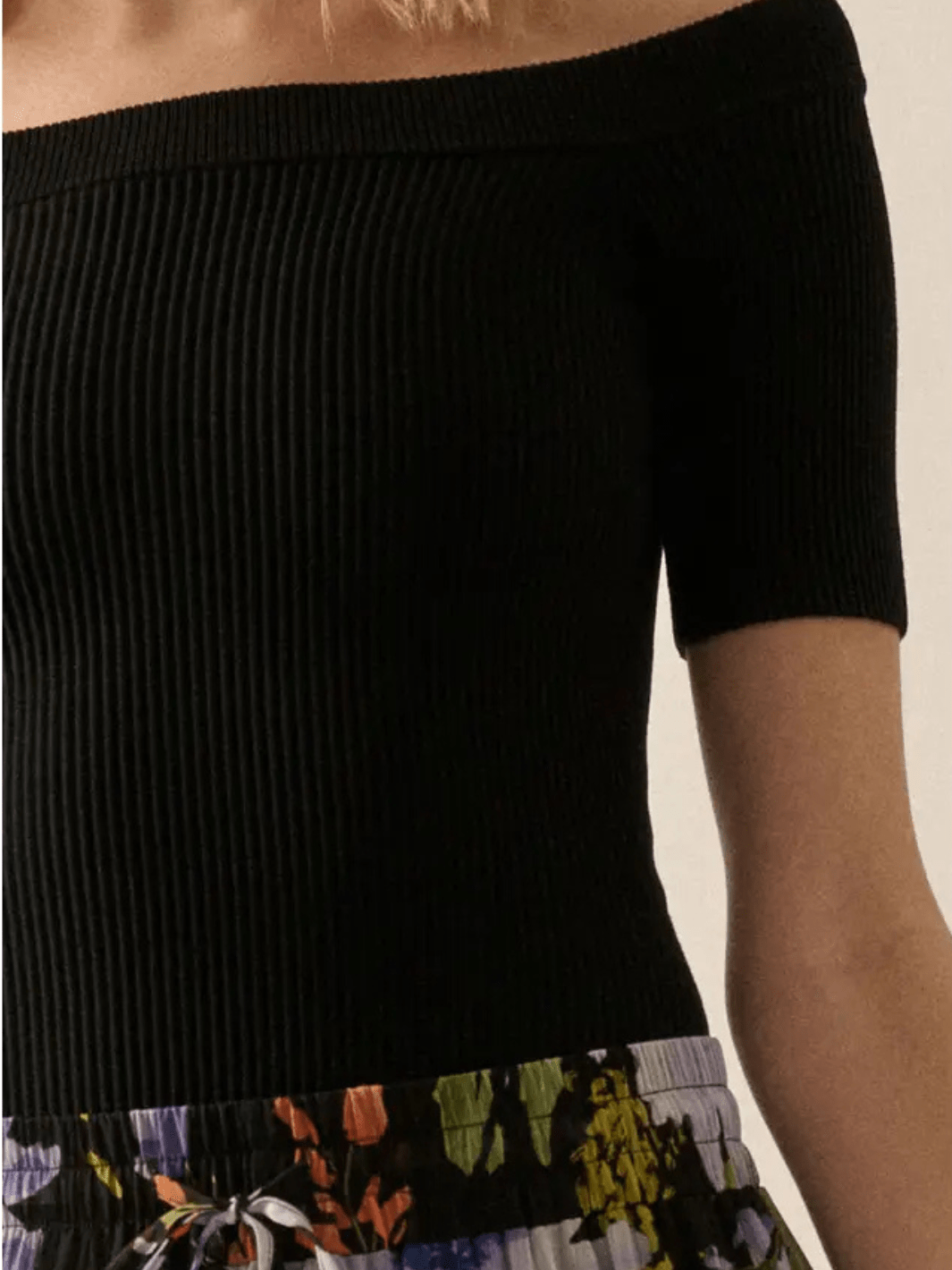 Mable Shaper Fit Off - Shoulder Rib Knit Bodysuit - Jayden P Boutique