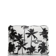 ALOHA Collection Coco Palms Mid Pouch in Black on White