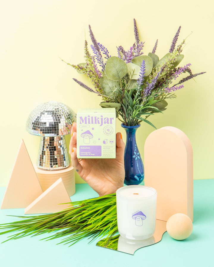 Milk Jar Candle Co. - Bohemia - Lemongrass, Lavender & Sage Coconut Soy 8oz Candle - Jayden P Boutique